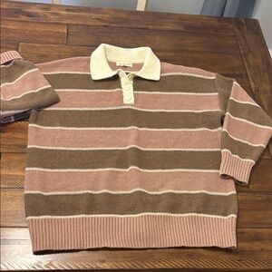 Striped Pink and Brown Sweater